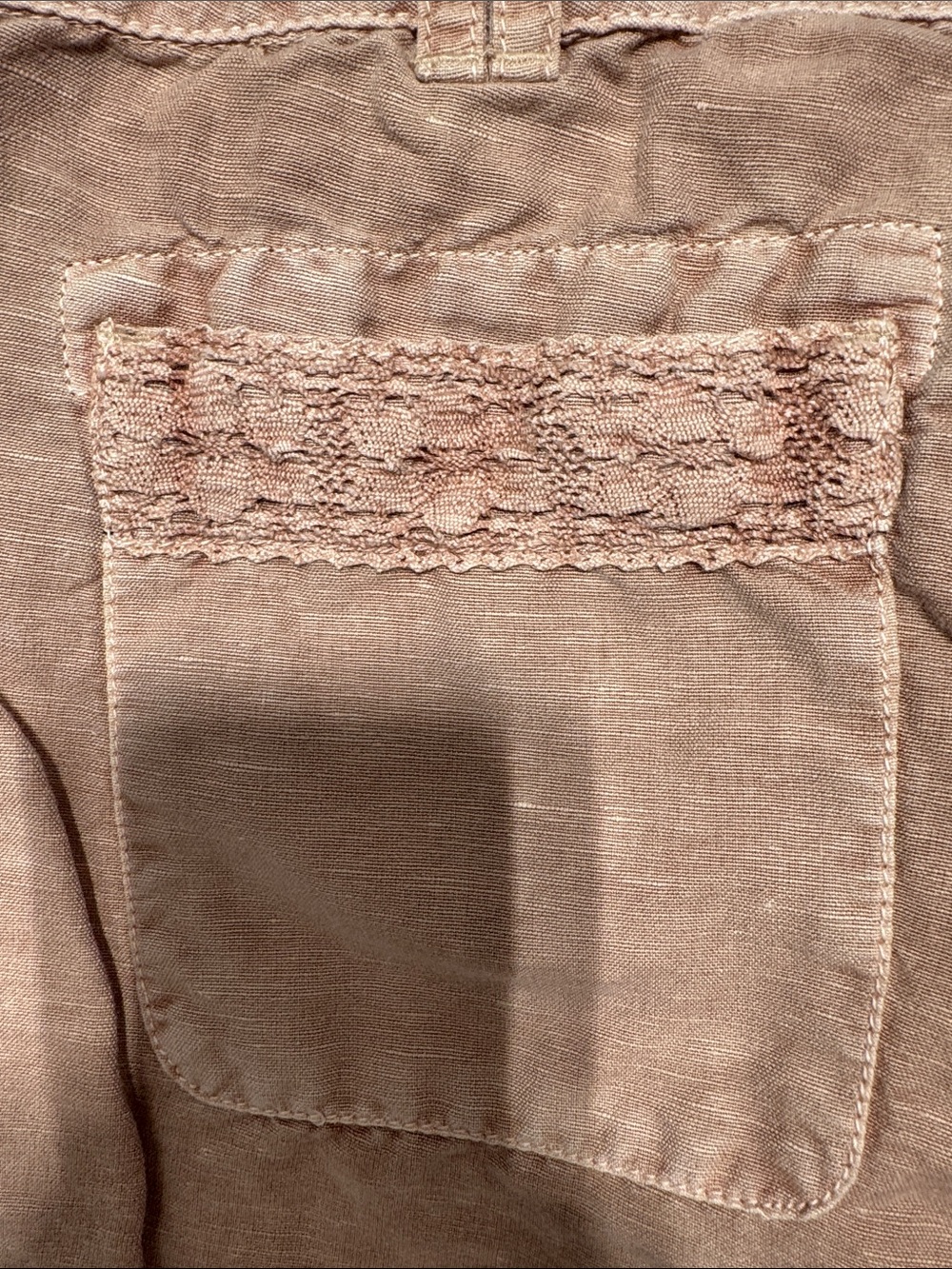 Sundance Women's Dusty Rose Jogger Pants with Lace Trim - Picture 5 of 5